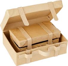 Mini Valises Vintage en Papier Mâché - 2 pièces