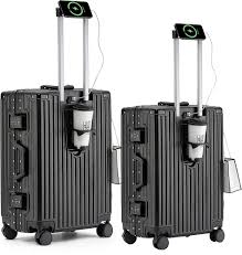 Valises Rigides 2 Pièces avec Chargeur USB - Noir