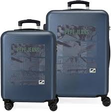Jeu de Valises Pepe Jeans Davis Bleu 55/65 cm en ABS