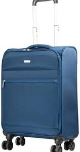 Valise Souple 4 Roues Monaco Bleu 55cm